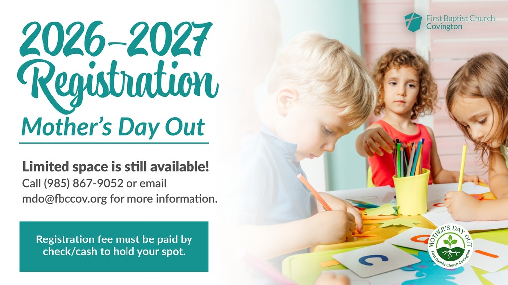 Mother's Day Out registration for 2026-2027 Photo
